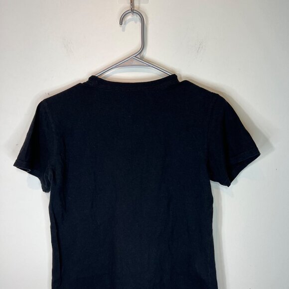 Adidas Amplifier Tee‎ Womens Black & Animal Print Size Small Petite Tee Shirt - Picture 6 of 9
